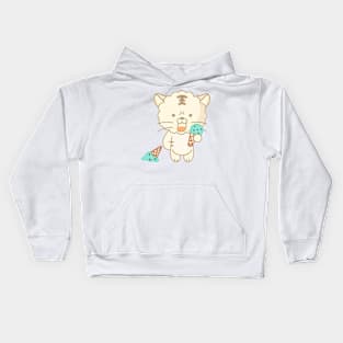 a tiger that dropped ice cream Kids Hoodie